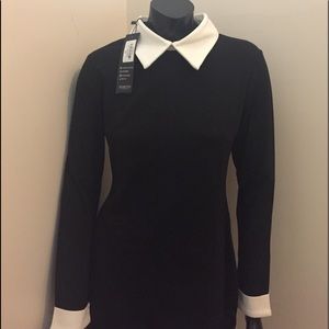 Black Collared Pencil Dress